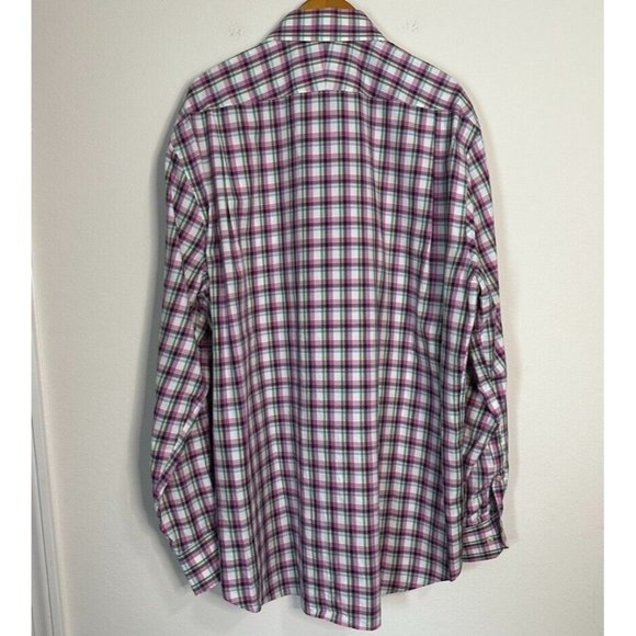 Peter Millar Long Sleeve Sport Shirt Pink Green Blue Size XL Extra Large - Picture 7 of 7